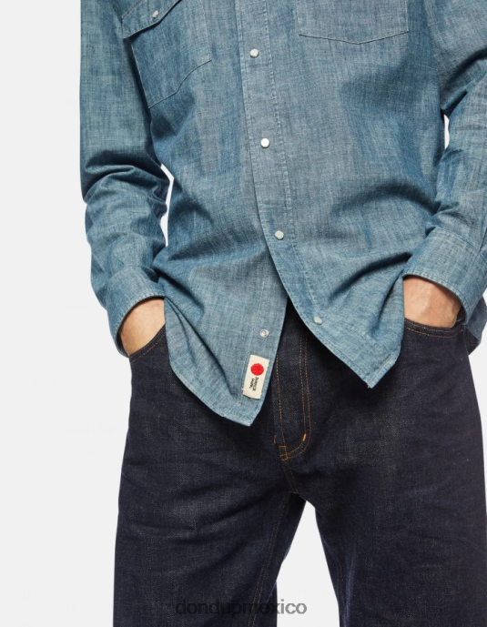 azul DONDUP hombres camisa vaquera estilo western regular fit vestir D0VXD863