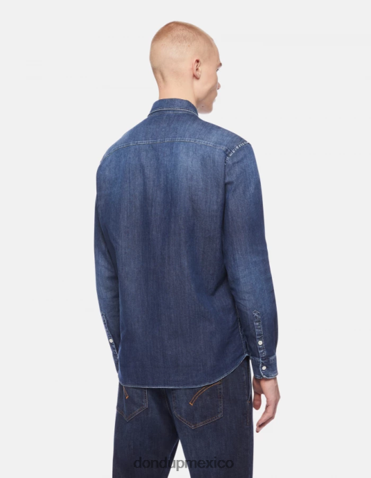 azul DONDUP hombres camisa vaquera regular fit vestir D0VXD856