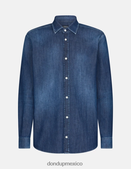 azul DONDUP hombres camisa vaquera regular fit vestir D0VXD856