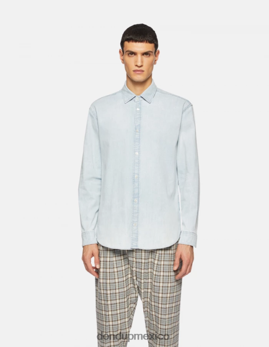 azul DONDUP hombres camisa vaquera regular fit vestir D0VXD862
