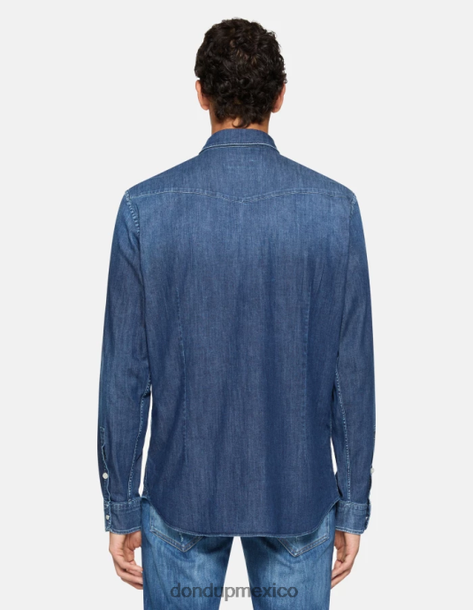 azul DONDUP hombres camisa vaquera slim estilo western vestir D0VXD853