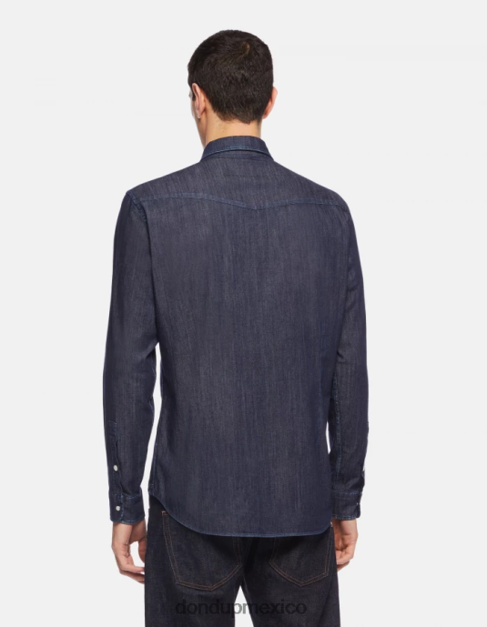 azul DONDUP hombres camisa vaquera slim estilo western vestir D0VXD858
