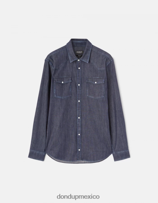 azul DONDUP hombres camisa vaquera slim estilo western vestir D0VXD858