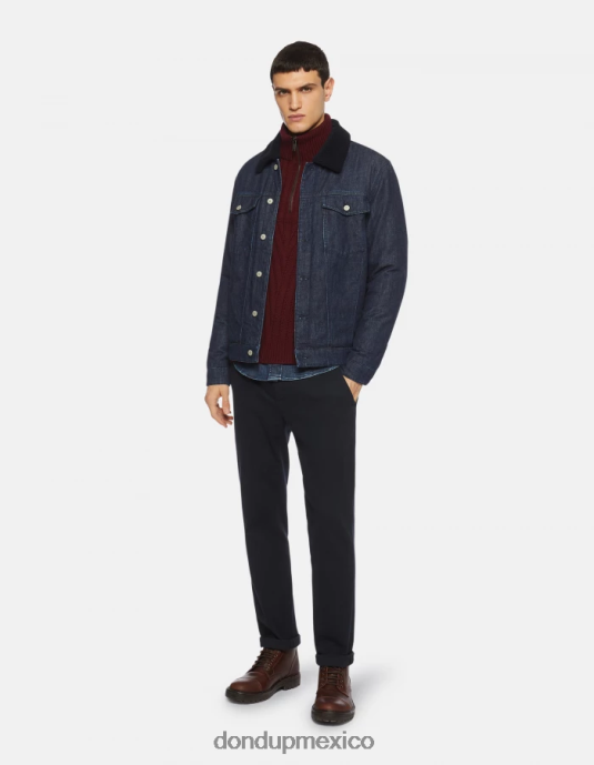 azul DONDUP hombres chaqueta vaquera ajustada vestir D0VXD909