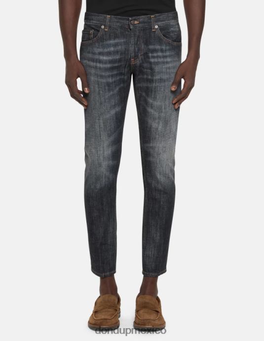 azul DONDUP hombres jeans mius de denim rígido y slim fit vestir D0VXD597