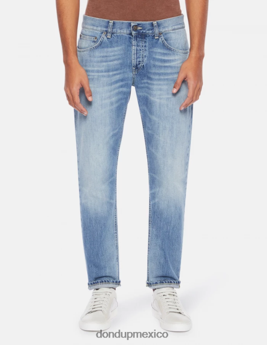 azul DONDUP hombres jeans mius de denim rígido y slim fit vestir D0VXD613