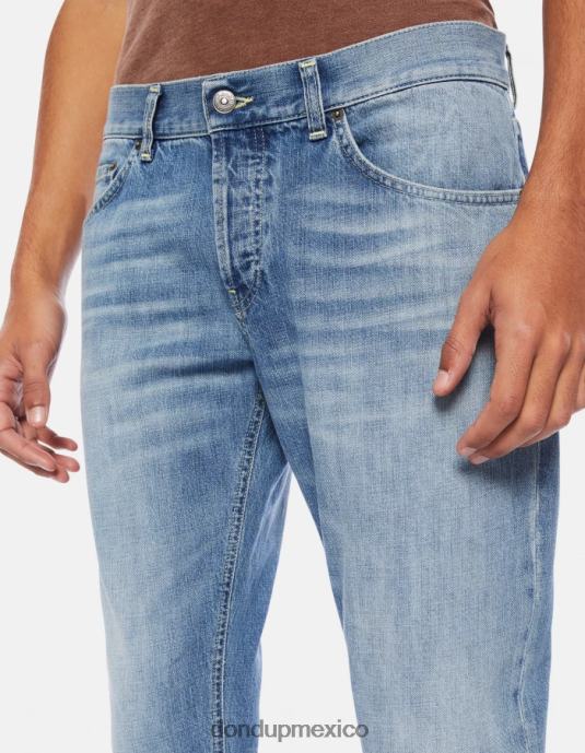 azul DONDUP hombres jeans mius de denim rígido y slim fit vestir D0VXD613