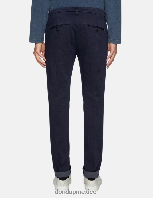 azul DONDUP hombres pantalones gaubert slim fit de algodón estampado vestir D0VXD774