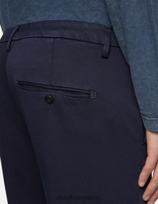azul DONDUP hombres pantalones gaubert slim fit de algodón estampado vestir D0VXD774