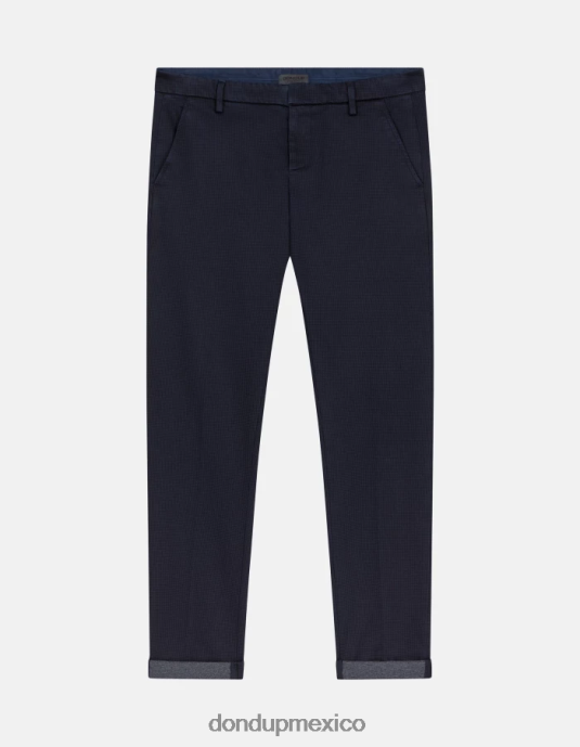 azul DONDUP hombres pantalones gaubert slim fit de algodón estampado vestir D0VXD774