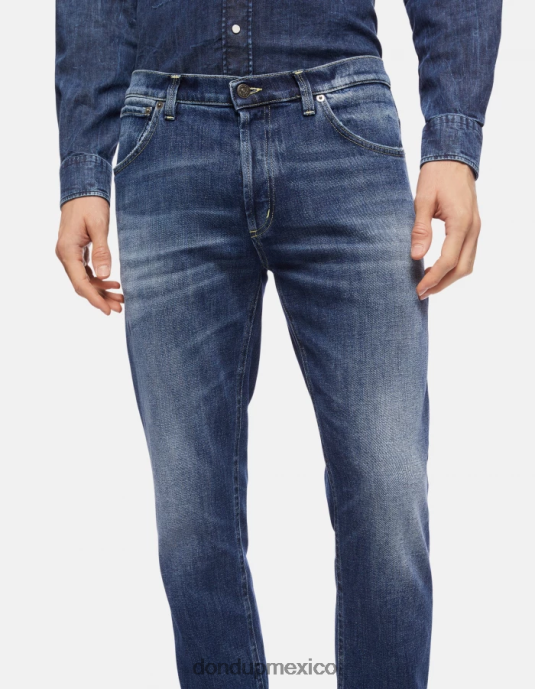 azul DONDUP hombres vaqueros Brighton de denim elástico con corte carrot vestir D0VXD629