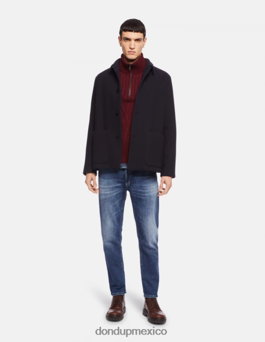 azul DONDUP hombres vaqueros Brighton de denim elástico con corte carrot vestir D0VXD629
