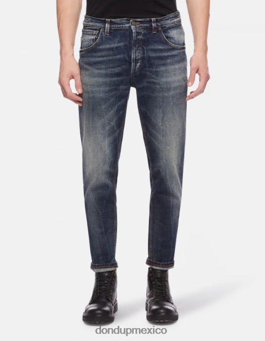 azul DONDUP hombres vaqueros Brighton de denim elástico con corte carrot vestir D0VXD658
