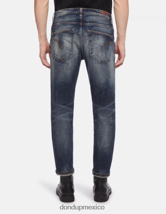 azul DONDUP hombres vaqueros Brighton de denim elástico con corte carrot vestir D0VXD658