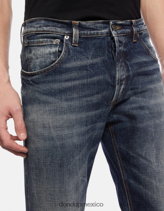 azul DONDUP hombres vaqueros Brighton de denim elástico con corte carrot vestir D0VXD658