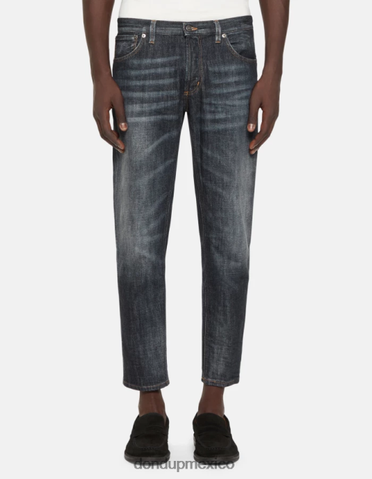 azul DONDUP hombres vaqueros Brighton de denim rígido con corte carrot vestir D0VXD598
