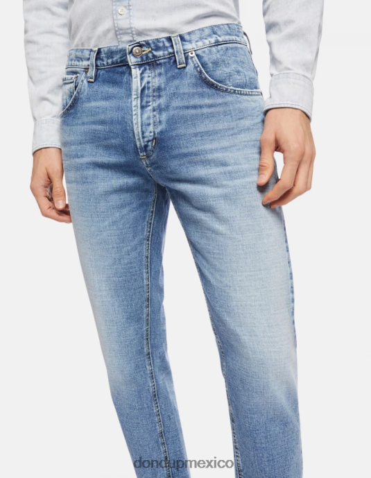 azul DONDUP hombres vaqueros Brighton de denim rígido con corte carrot vestir D0VXD652
