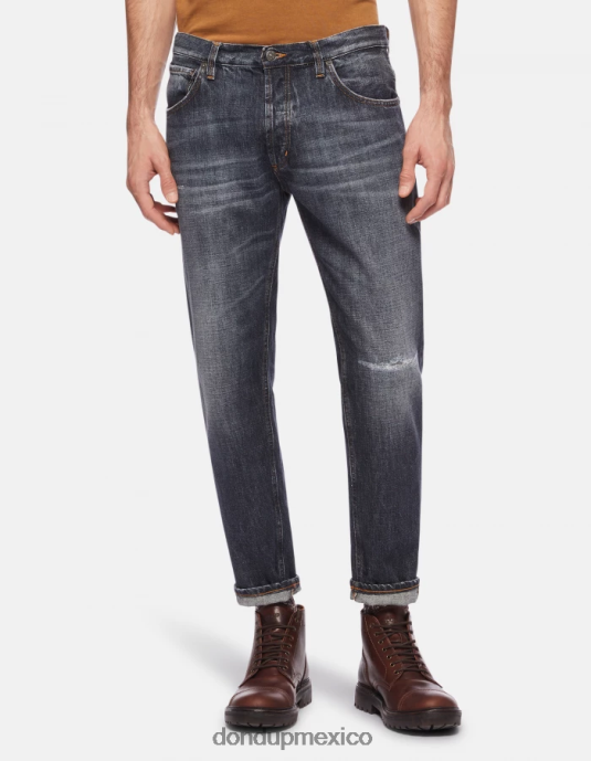 azul DONDUP hombres vaqueros Brighton de denim rígido con corte carrot vestir D0VXD657