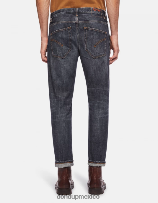 azul DONDUP hombres vaqueros Brighton de denim rígido con corte carrot vestir D0VXD657