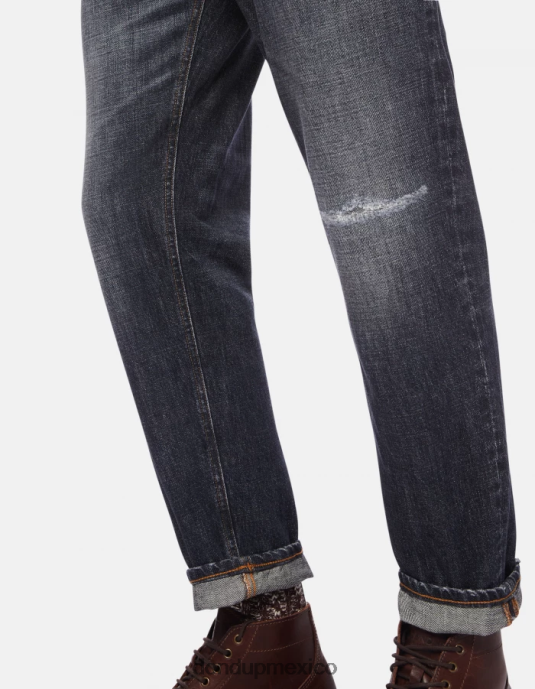 azul DONDUP hombres vaqueros Brighton de denim rígido con corte carrot vestir D0VXD657
