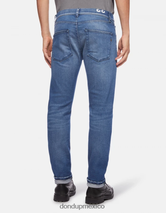 azul DONDUP hombres vaqueros Icon de corte regular en denim elástico vestir D0VXD628