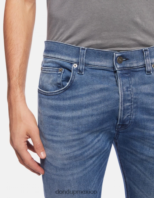azul DONDUP hombres vaqueros Icon de corte regular en denim elástico vestir D0VXD628