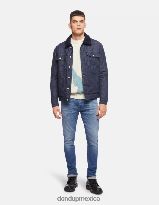 azul DONDUP hombres vaqueros Icon de corte regular en denim elástico vestir D0VXD628