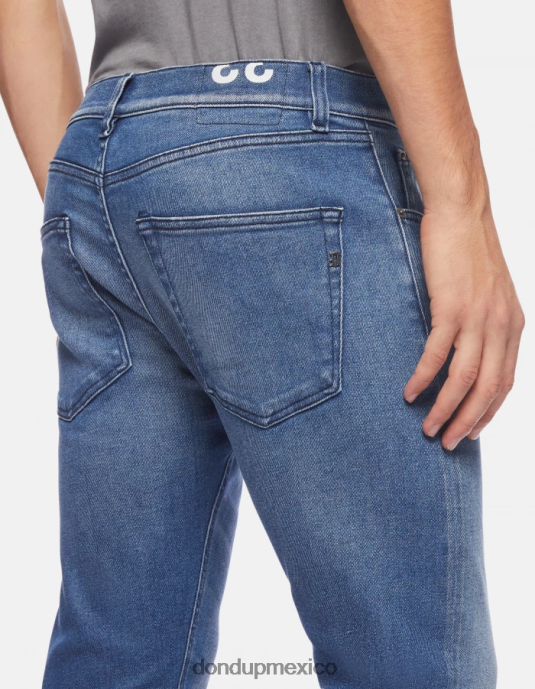 azul DONDUP hombres vaqueros Icon de corte regular en denim elástico vestir D0VXD628