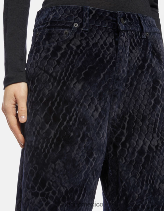 azul DONDUP mujer Nena jeans holgados de denim flocado vestir D0VXD117