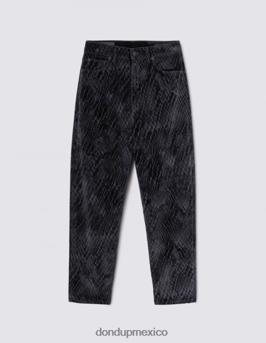 azul DONDUP mujer Nena jeans holgados de denim flocado vestir D0VXD117