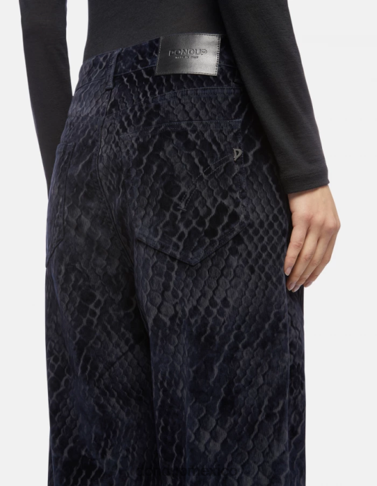 azul DONDUP mujer Nena jeans holgados de denim flocado vestir D0VXD117