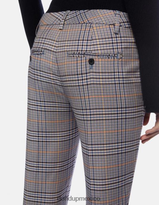 azul DONDUP mujer Pantalón slim fit perfecto en tejido de cuadros príncipe de gales vestir D0VXD226