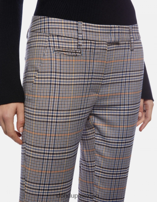azul DONDUP mujer Pantalón slim fit perfecto en tejido de cuadros príncipe de gales vestir D0VXD226
