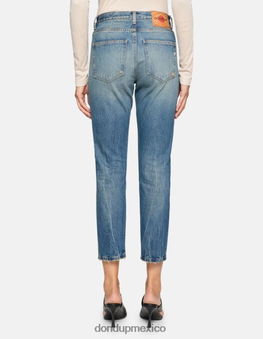 azul DONDUP mujer Vaqueros Cindy regular fit en denim con orillo rígido vestir D0VXD30