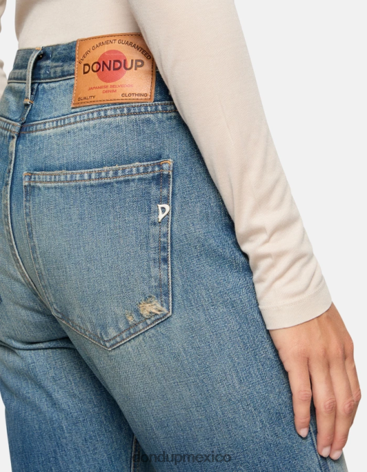 azul DONDUP mujer Vaqueros Cindy regular fit en denim con orillo rígido vestir D0VXD30