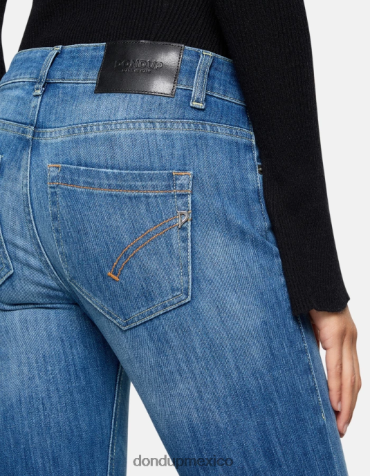 azul DONDUP mujer Vaqueros ajustados Monroe en denim elástico vestir D0VXD37