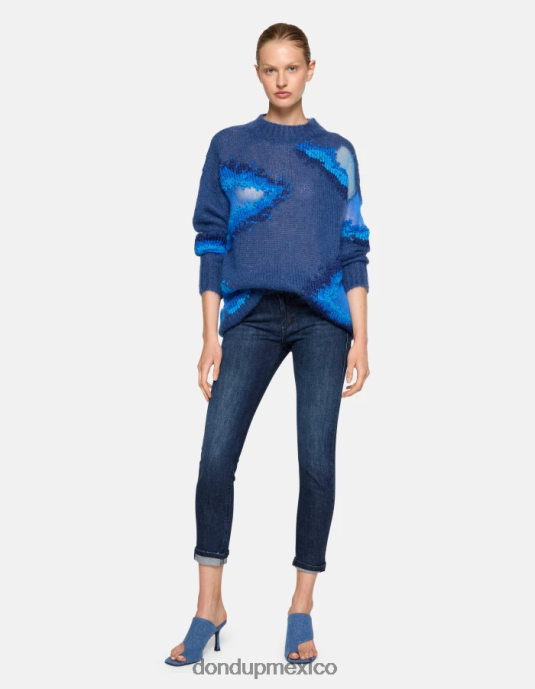 azul DONDUP mujer Vaqueros ajustados Monroe en denim elástico vestir D0VXD66