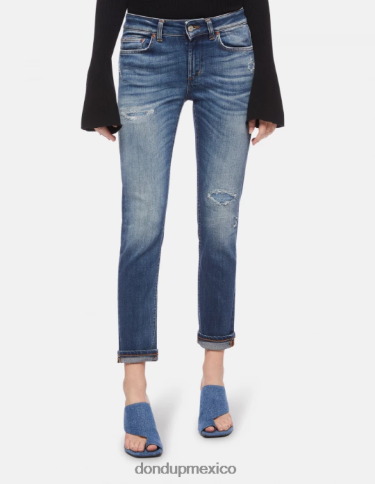 azul DONDUP mujer Vaqueros ajustados Monroe en denim elástico vestir D0VXD95