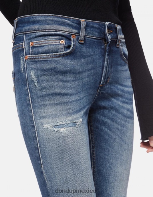 azul DONDUP mujer Vaqueros ajustados Monroe en denim elástico vestir D0VXD95