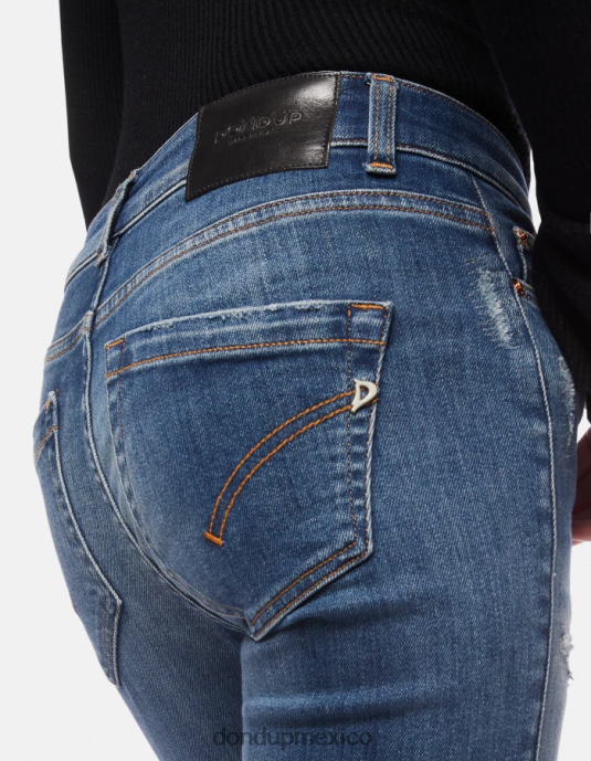 azul DONDUP mujer Vaqueros ajustados Monroe en denim elástico vestir D0VXD95