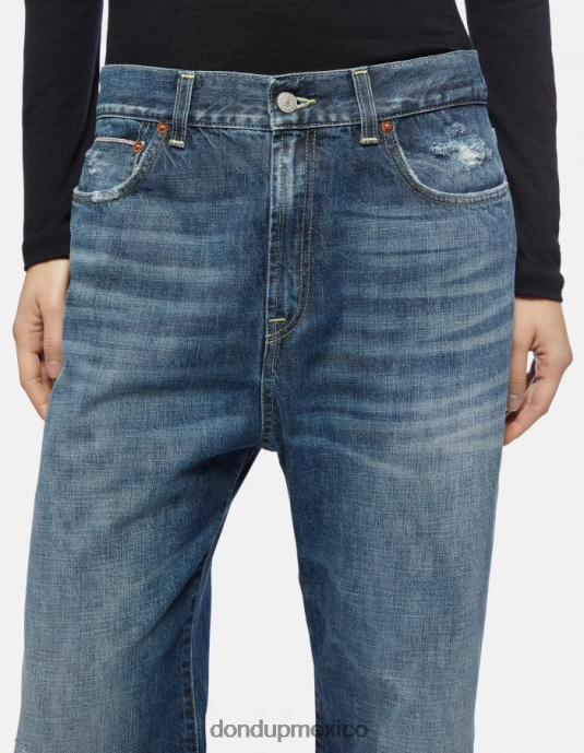 azul DONDUP mujer Vaqueros holgados Yara en denim con orillo rígido vestir D0VXD118