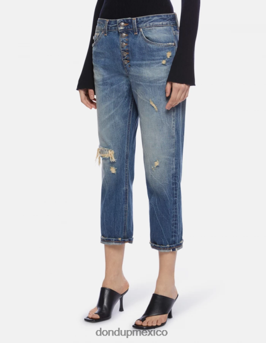 azul DONDUP mujer Vaqueros koons holgados de denim con orillo rígido vestir D0VXD110