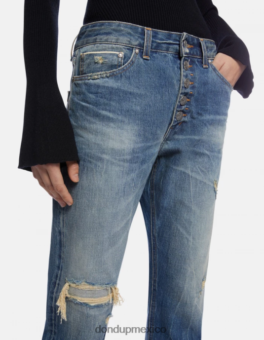 azul DONDUP mujer Vaqueros koons holgados de denim con orillo rígido vestir D0VXD110