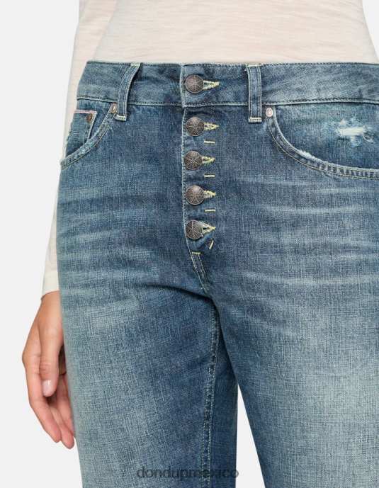 azul DONDUP mujer Vaqueros koons holgados de denim con orillo rígido vestir D0VXD98