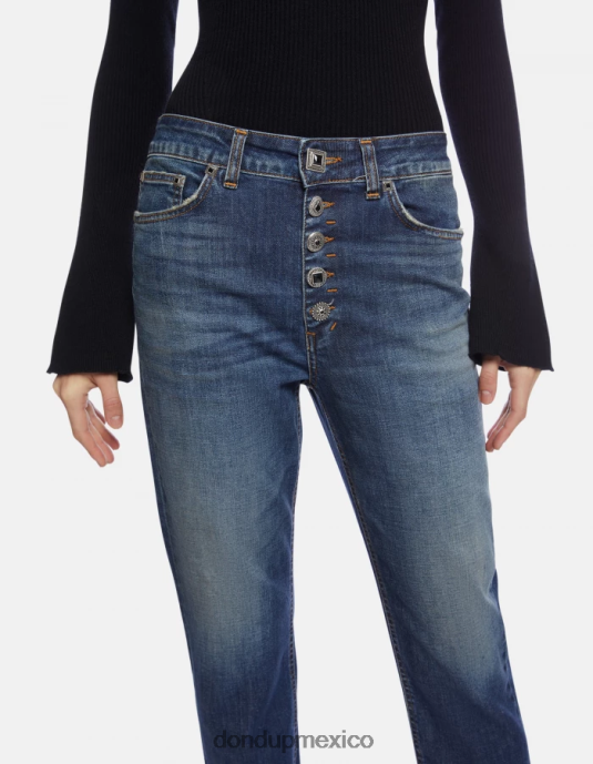 azul DONDUP mujer Vaqueros koons holgados de denim elástico vestir D0VXD109