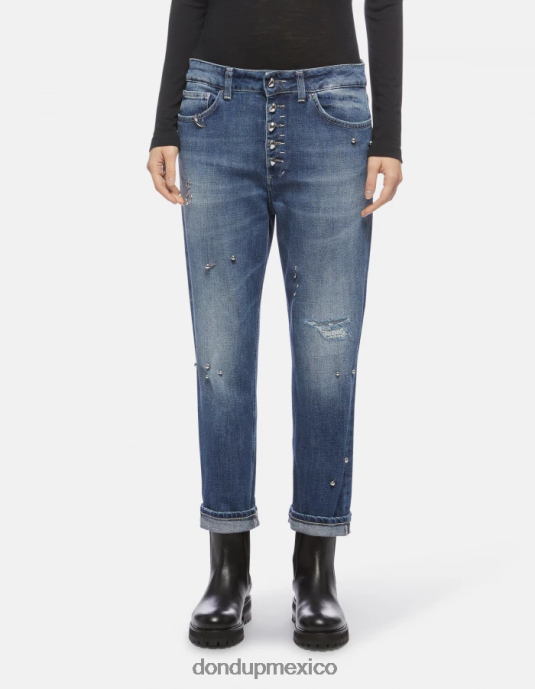 azul DONDUP mujer Vaqueros koons holgados de denim elástico vestir D0VXD113