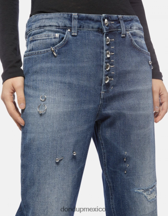 azul DONDUP mujer Vaqueros koons holgados de denim elástico vestir D0VXD113