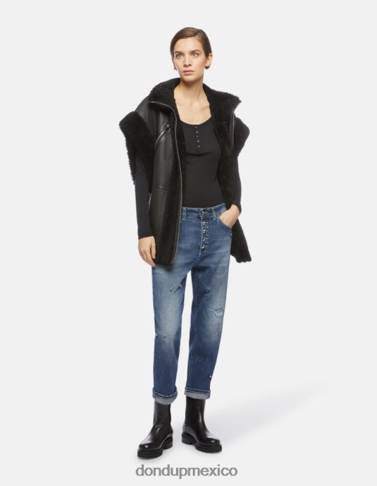 azul DONDUP mujer Vaqueros koons holgados de denim elástico vestir D0VXD113