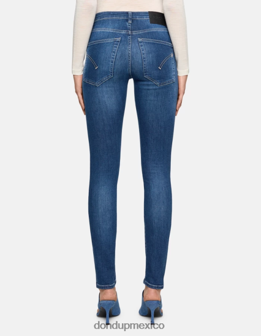 azul DONDUP mujer Vaqueros súper ajustados de 31 pulgadas Iris en denim elástico vestir D0VXD26