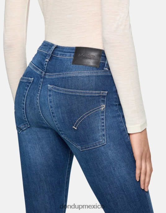 azul DONDUP mujer Vaqueros súper ajustados de 31 pulgadas Iris en denim elástico vestir D0VXD26